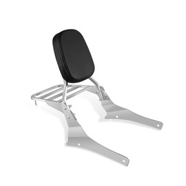 SWESGI Passenger Backrest Sissy Bar with Luggage Rack for Suzuki Volusia VL800 2001-2011 (Chrome)