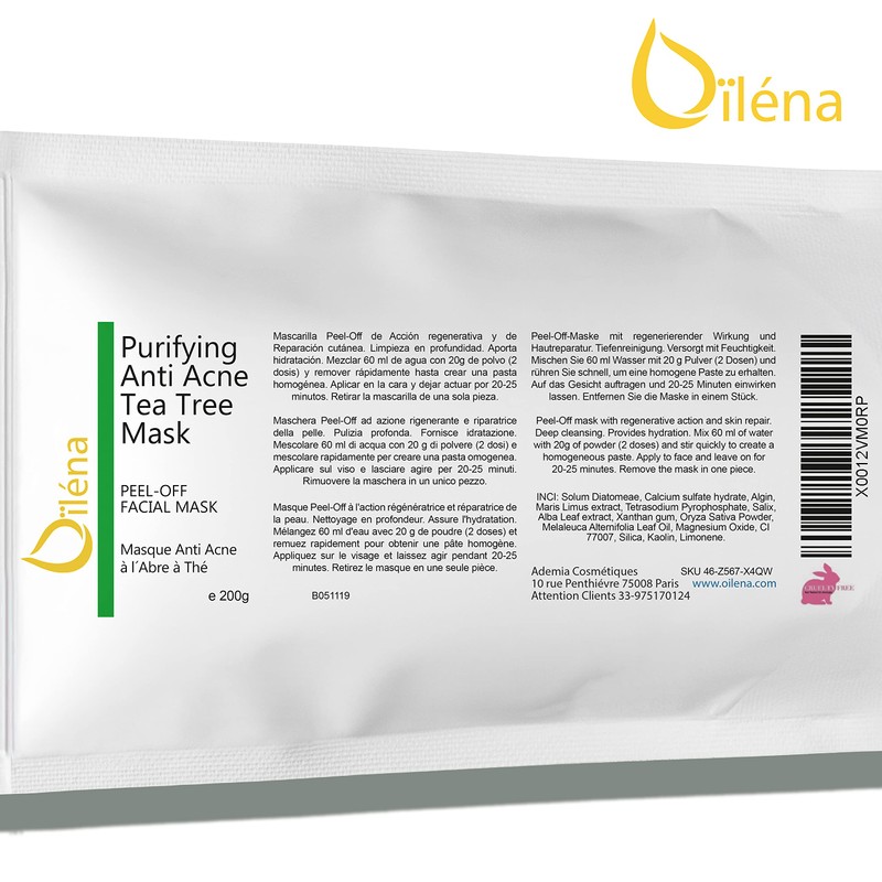 Alginate Peel-Off Moisture Powder Mask, Blackhead Remover Face Mask, Vegan,