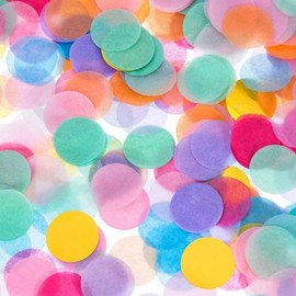 Pack of 10000 Colourful Confetti - Large Confetti Pastel Round 2.5 cm, Confetti Wedding, Tissue Confetti for Wedding Valentine's Day, Balloons, Table Decoration Birthday Party