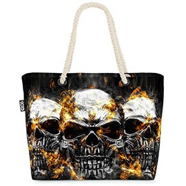 VOID Skulls Hard Rock Beach Bag Shopper 58 x 38 x 16 cm 23L XXL Shopping Bag Travel Bag Beach Bag, multicoloured, Casual