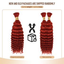 Human Braiding Hair 22 Inch 100g Ginger Deep Wave Bulk Human Hair for Braiding No Weft Curly Bundles Human Hair Extensions for Boho Knotless Braids Wet and Wavy (350)
