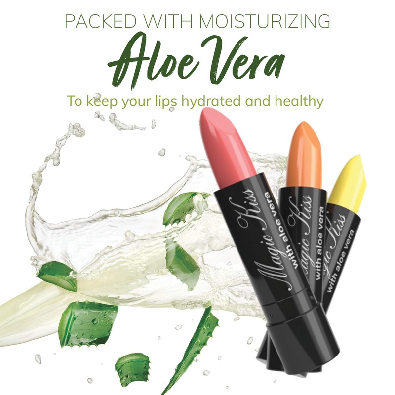 Magic Kiss Pack of 12 Color Changing Aloe Vera Lipstick