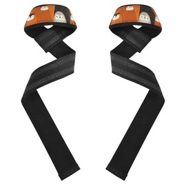 Lindos muñequeras de pingüino bronce naranja café y correas de elevación antideslizantes de 26 pulgadas, accesorios de gimnasio para levantamiento de potencia, entrenamiento de fuerza, culturismo