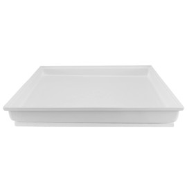 Tough Grade RV Shower Pan with Corner Drain | 27" x 24" Polar White | Made in USA | ABS Plastic with Textured Non-Slip Surface & Foam Base | Space-Saving Rectangular Design for Campers & Trailers