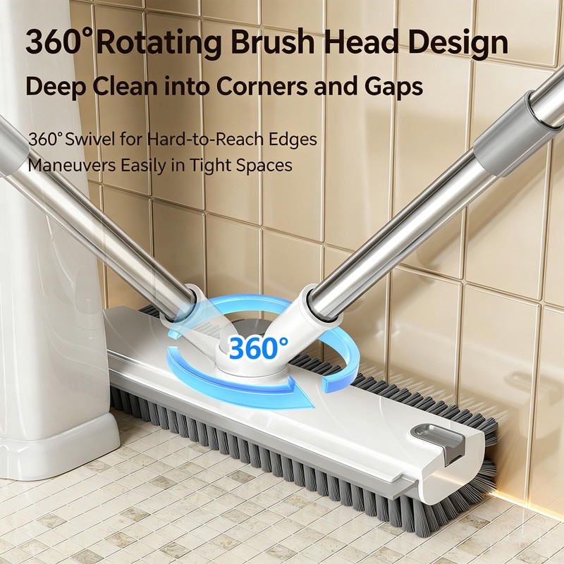 Adjustable 3 in 1 Floor Scrub Brush with Long Handle,