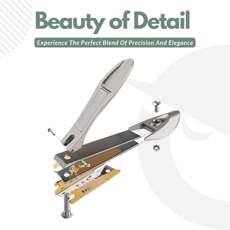 Heavy Duty Nail Clippers Set with Catcher - Wide Jaw