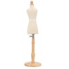 Female Mannequin Torso Dress Shape with Height-Adjustable Stand, Wooden Base,