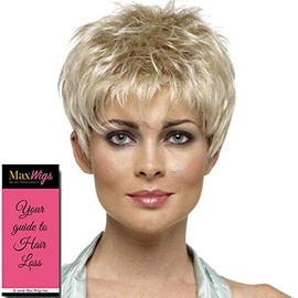 Penelope Wig Color MOCHA FROST - Envy Wigs 2.5" Short Pixie Cut Textured Flirty Boy Synthetic Open Stretch Cap Natural Hair Peluca Average Bundle MaxWigs Hairloss Booklet
