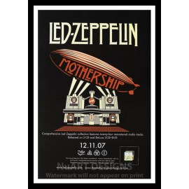 Home Decor Framed Vintage Style Rock n Roll Poster "LED ZEPPLIN - MOTHERSHIP"; 12x18