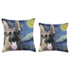 German Shepherd Art Painting - Starry Night Dog Lover Throw