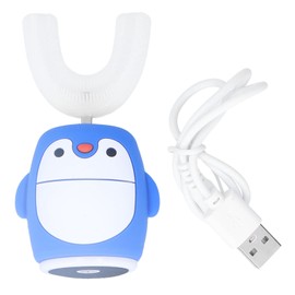 Children Cartoon Electric Toothbrush Cute Cleaning U shaped Toothbrush Oral Care Tool(Blue )