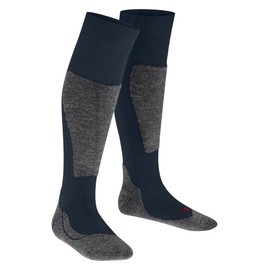 FALKE Children's Unisex Active Ski Socks, Medium Padding, Anti-Blister, Breathable, Quick-Drying, Climate-Regulating, Odour-Inhibiting, Wool, Functional Material, 1 Pair, Blue (Space Blue 6116)