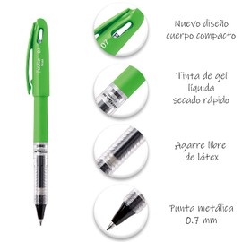 Pentel BL117FK-A Bolígrafo Energel Tradio Verde 0.7 mm T/Negra