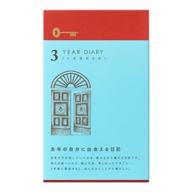 Midori Phil design Three Years Diary/Design Phil Green Diary 3 Years Continuous Use Door Light Blue 12,394,006