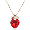 SAVITA Red Heart Necklaces for Women, Heart Crown Pendant Necklace Descendants Costume Jewelry for Women Valentine’s Gift Anniversary Gift