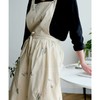 Cooking Apron Flower Embroidery Waterproof Wear Resistant Baking Apron for