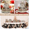 FairySandy Winter Tiered Tray Decor Winter Snowman and Snowflakes Wooden