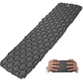 normani Outdoor Sports Ultraleichte, MEGA Kompakte Isomatte Luftmatratze Mini-Camping-Reisematte Farbe Grau