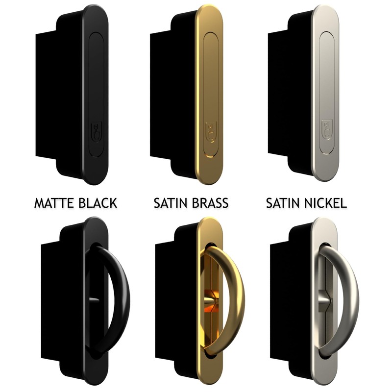 AlloyTech Pocket Door Pull Swivel Handle with Concealed Hardware and