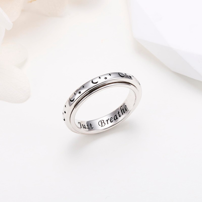 S925 Sterling Silver Spinner Fidget Anxiety Worry Relieving Boredom Just