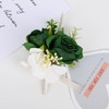 MAFELOE 2Pcs Men Boutonniere Corsage Set, Dark Green(X-G)