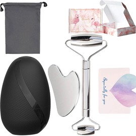 Ice Roller Facial,Herramienta Exfoliante Facial con Propiedades Descongestionantes, Apta para el Rostro y las Manos. San Valentín, Navidad, Día de la Madre (Black)