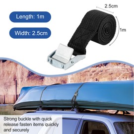 Behiruch Pack of 10 short lashing straps, 25 mm x 1 m, lashing strap with clamping lock, adjustable lashing strap, straps for attaching, lashing straps for car, bicycle, sack truck, motorcycle,