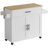 IRONCK Rolling Kitchen Island Table on Wheels with Drop Leaf,