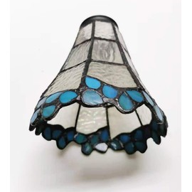HUIMEIJU Tiffany fan lamp, 2 lampshades stained glass wall lamp, single lampshadeStained Glass Fan Light