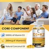 Vitamin D3 K2 Supplement with Vitamin D3 5000 IU, 200