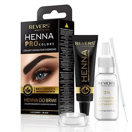 Revers Cream Hair Dye with Argan Oil and Castor Oil, Eyelash and Eyebrow tint , Black Color