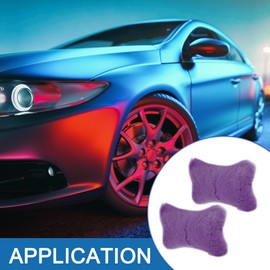 A ABSOPRO Seat Neck Pillows Soft Fluffy Warm Car Headrest Pillows Head Support Faux Fur Purple