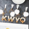 MWOOT Keyring Letter Pompom Tassels, T