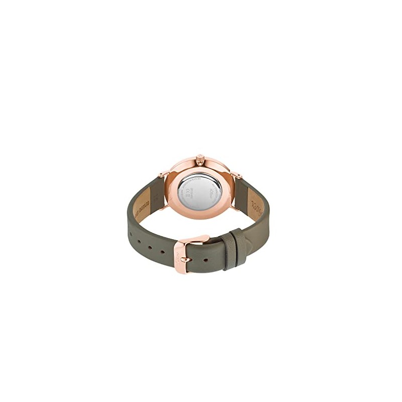 s.Oliver 2033488 Women's Quartz Watch Analogue with Leather Strap, Grey,