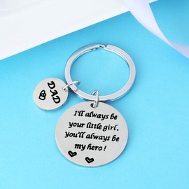 Nimteve Dad Gifts From Son Daughter Dad Keychain Father Keyring Key Tags For Daddy Papa Men Jewelry For Father's Day Birthday (Hero Dad Keychain From Little Girl)