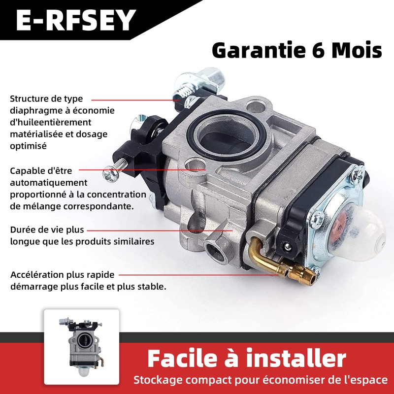 E-RFSEY 52cc 49cc 43cc Brush Cutter Carbu Carbu Kit Gasket