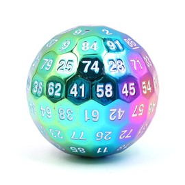 DollaTek Metal Polyhedral Dice 100 Sides 50mm Used for Dungeon and Dragon DND Dice Game - Colorful