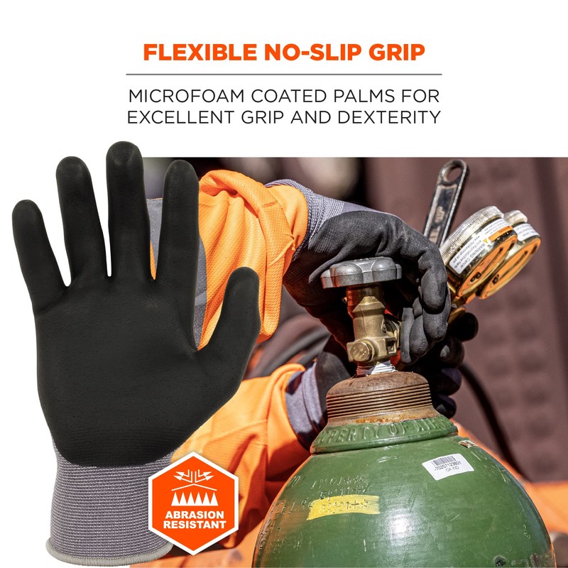 Ergodyne ProFlex 7000 Nitrile Coated Work Gloves, Foam Nitrile Palms