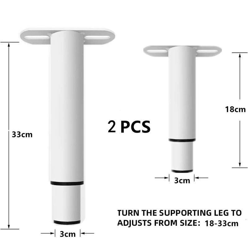 2 Bed Legs, Adjustable Furniture Feet 18-33 cm, Retractable Bed