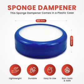Sponge Dampener Pad Fingertip Water Moistener Paperwork Notes Office Stamps Mailing Envelopes Wet Money Cashier Counting Business Creative Round Blue Plastic Case (Pack of 1)