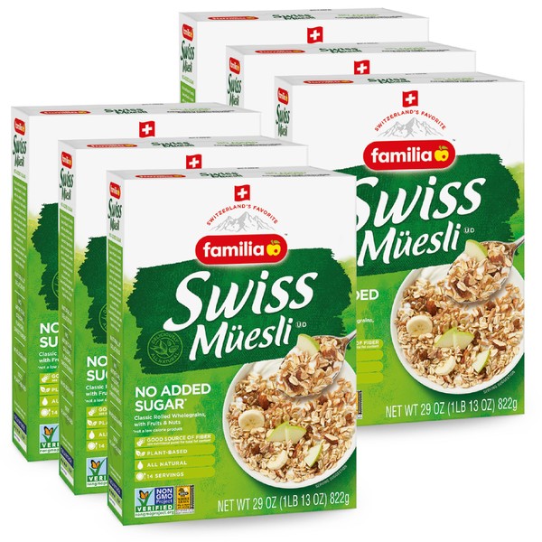 Familia Swiss Muesli Cereal, 6 x 29oz Multipack, No Added Sugar, 29 Ounce (Pack of 6)