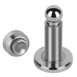 Tope de puerta magnético de altura ajustable, soporte de puerta de acero inoxidable 304 con montaje en pared y piso (plateado)