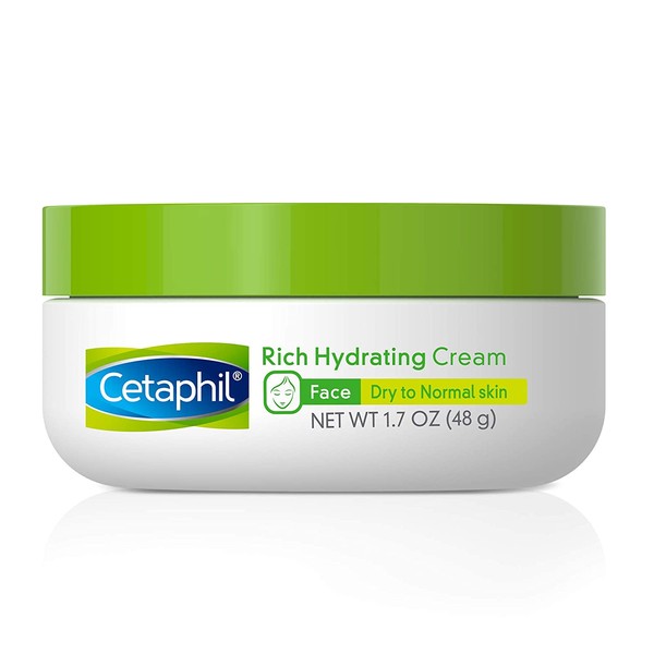 CETAPHIL Rich Hydrating Cream for Face | With Hyaluronic Acid | 1.7 oz | Moisturizing Cream for Dry to Normal Skin| Immediate and Lasting Hydration | Fragrance Free| Dermatologist Recommended Brand