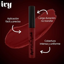 Set Labiales IVY Mate + Delineadores | Lip Combo Vibrante | Cruelty Free y Larga Duración (Wild wine)
