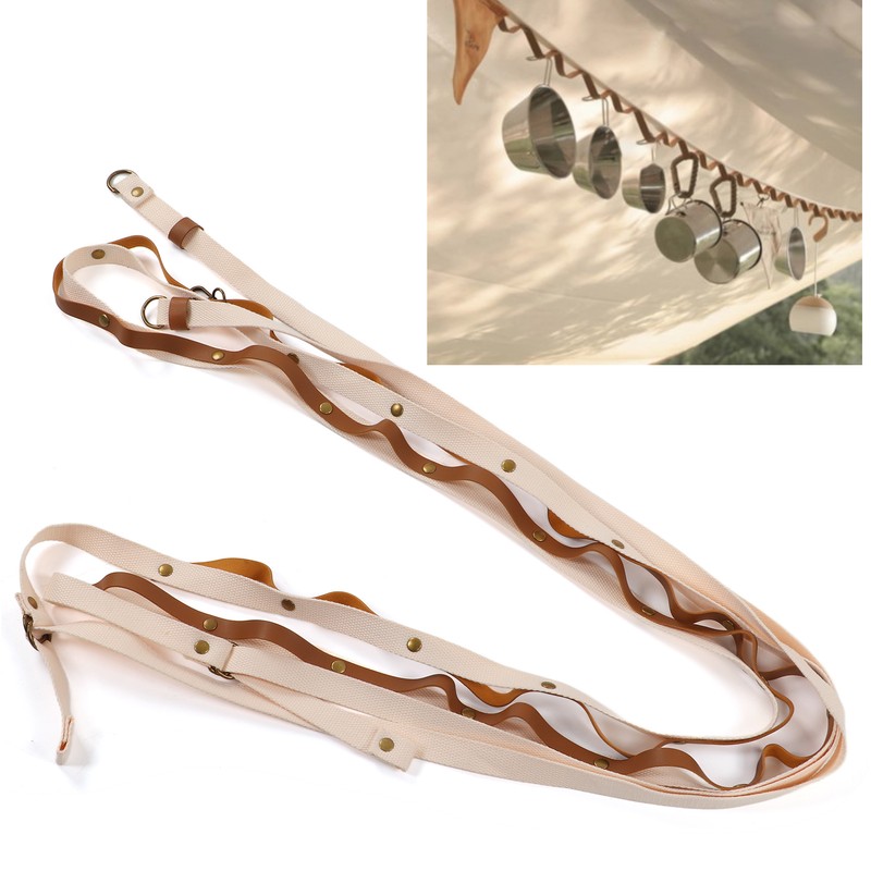 Campsite Storage Strap Clothesline Outdoor Hanging Lanyard Organizer Rope with