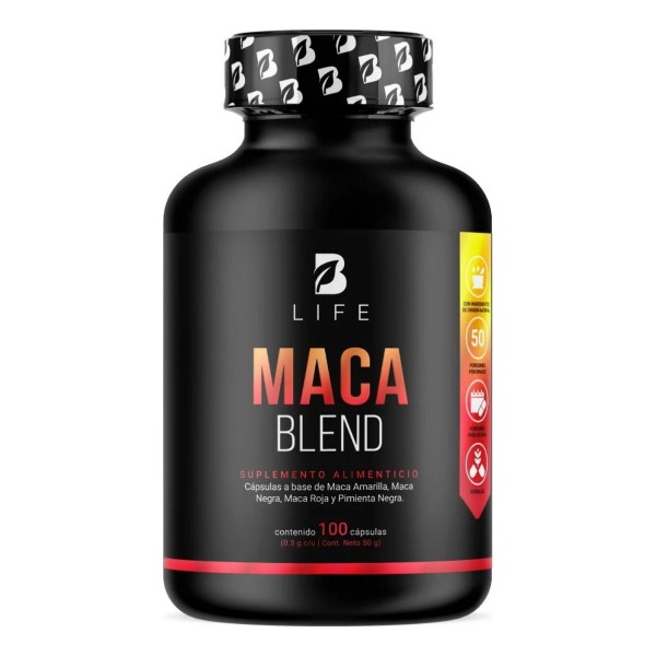Complejo Maca Amarilla Negra Y Roja De 100 Cápsulas. B