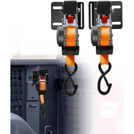 2PCS Dual-Pivot Retractable Truck Bed Ratchet Straps Compatible with Chevy Silverado GMC Sierra 1500 (2019-2025), Multi-Angle Rotation Bed Mounted Retractable Tie Down Straps