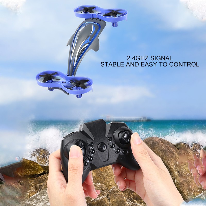 3 in 1 Drone RC Quadcopters Blue Air Water Ground