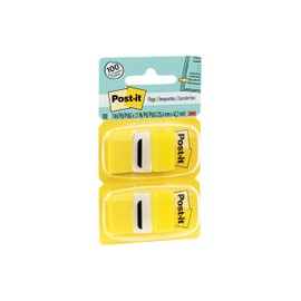 Post-it Flags Value Pack, 50/Dispenser, 12 Dispensers/Pack, 1 in Wide, Yellow (680-YW12)