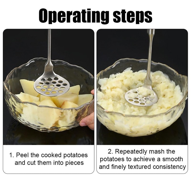 Small Potato Masher,Stainless Steel Vegetables Fruits Masher for Mashed Potato,Avocado,